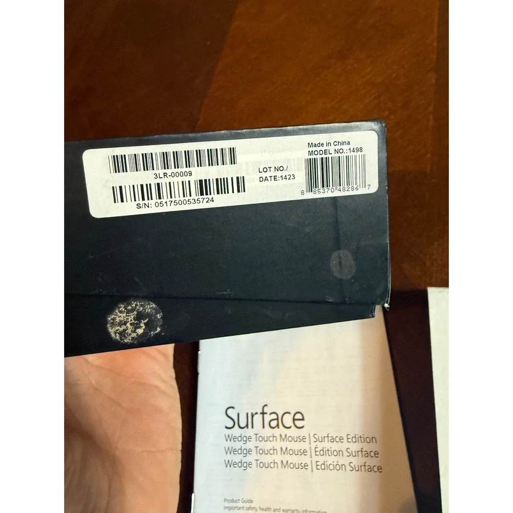 Microsoft Surface Wedge Touch Mouse Surface Edition Black Bluetooth 3LR-00004